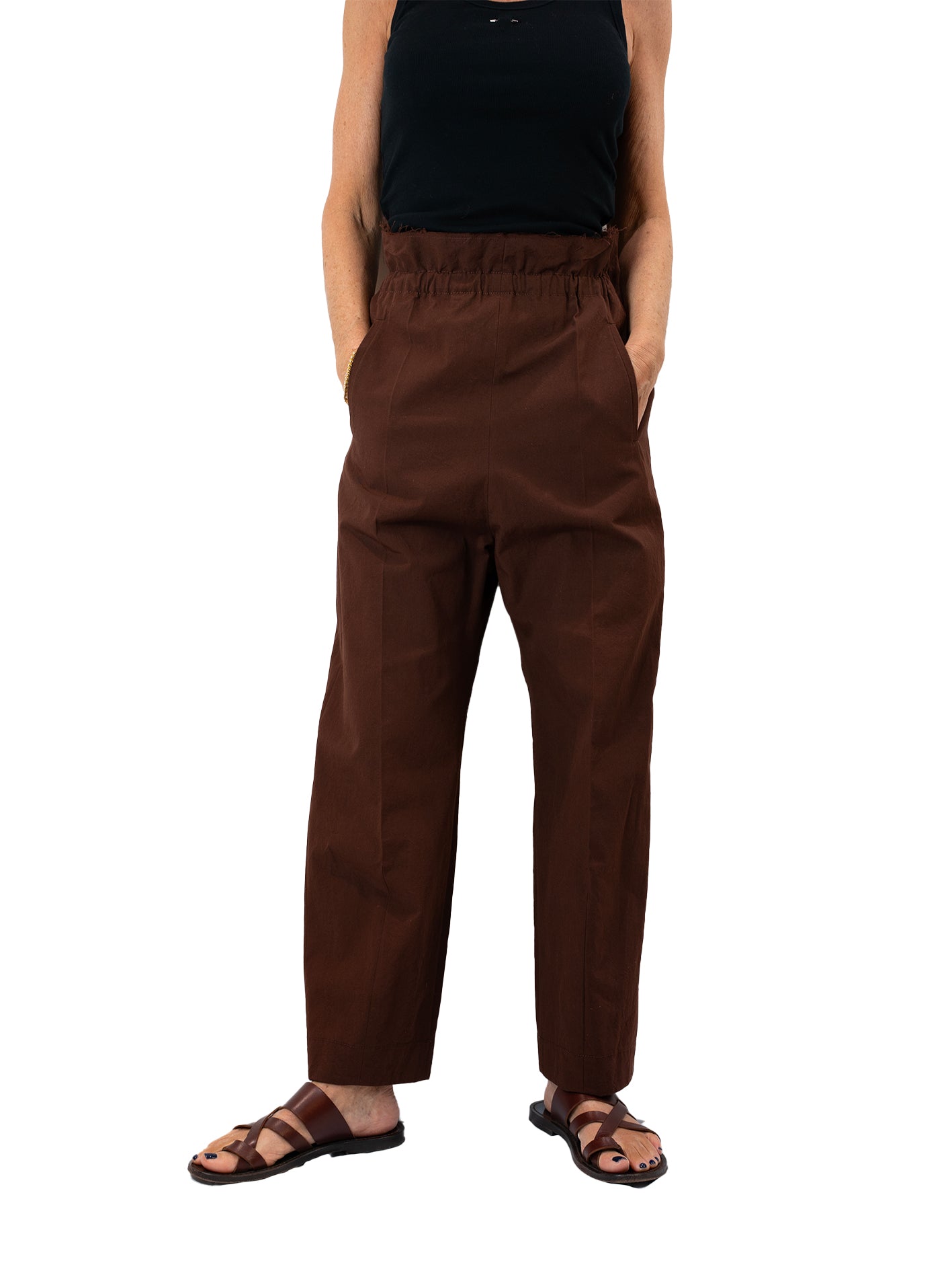 Hache - Pantalon tabac en coton
