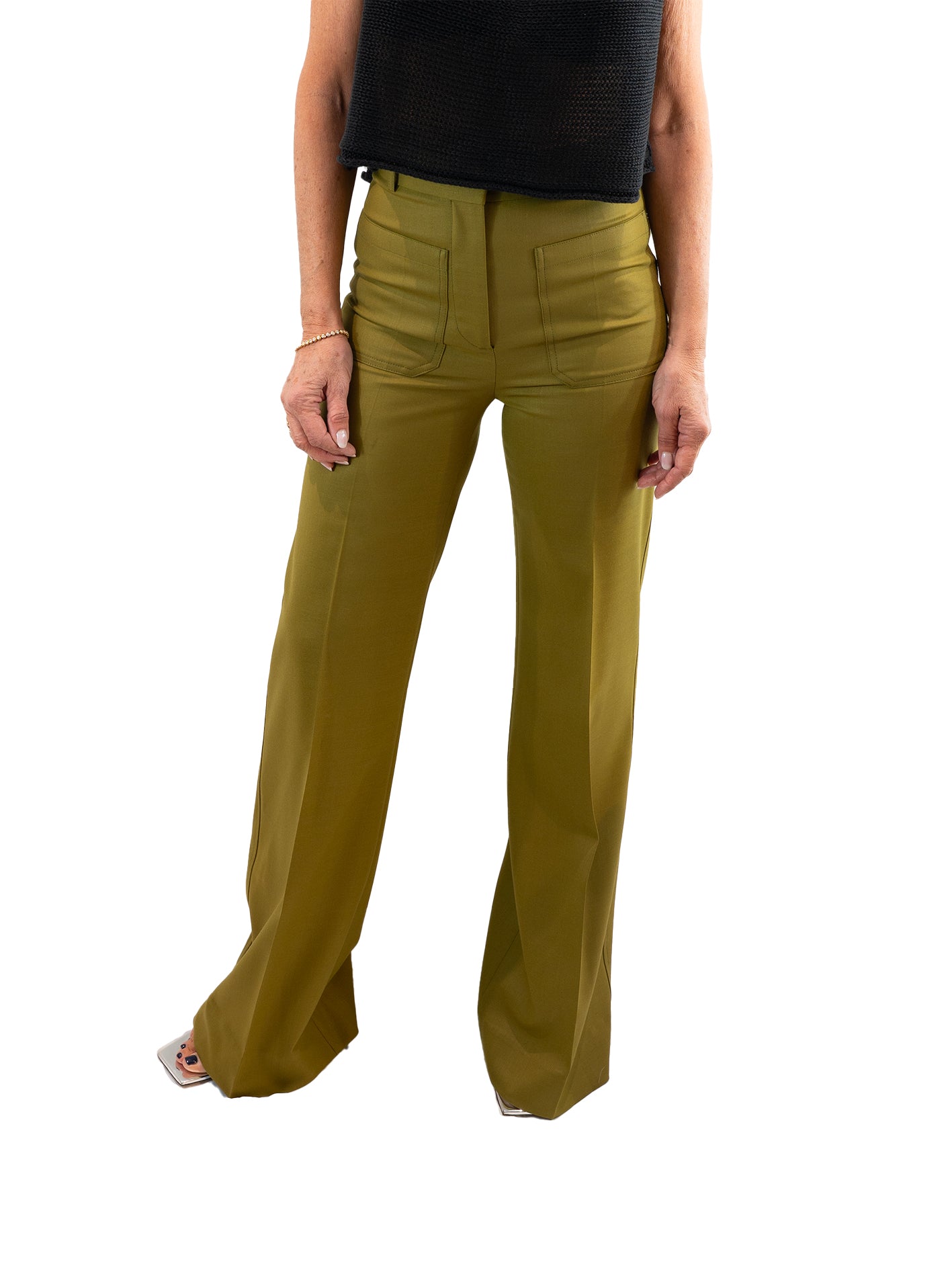 Victoria Beckham - Pantalon vert olive