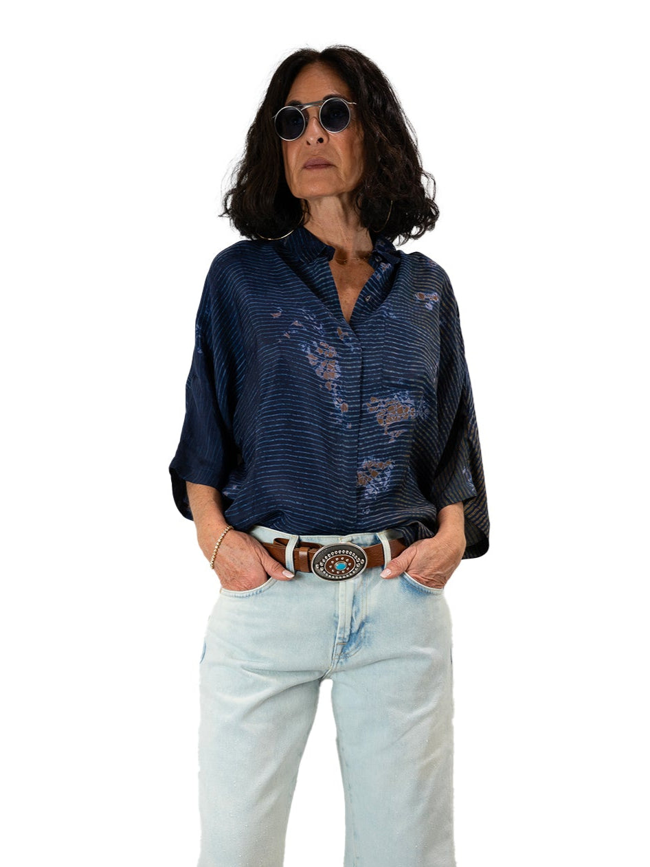 Raga - Chemise bleu à imprimée